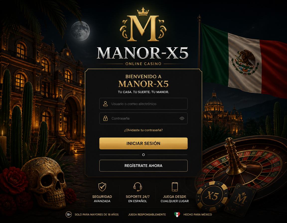 MANOR-X5 - acceso seguro e inicio de sesion Pantalla de acceso a la cuenta de MANOR-X5 en un dispositivo movil con elementos de inicio seguro